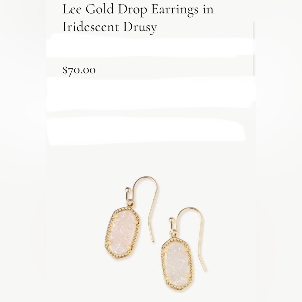 Kendra Scott Lee Gold Drop Earrings in Iridescent Drusy